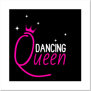 Dancing Queen Pink with Crown Posters and Art